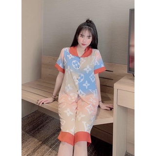 Bộ đồ ngủ Pỵama lụa Mango mặc nhà -Bộ Lụa mềm mịn không nhăn