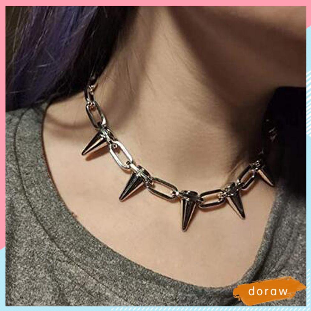 Vòng cổ choker bằng hợp kim đính đinh tán nhiều màu phong cách harajuku cho nam và nữ