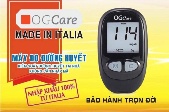 Bộ máy đo đường huyết nhập khẩu Italia Ogcare