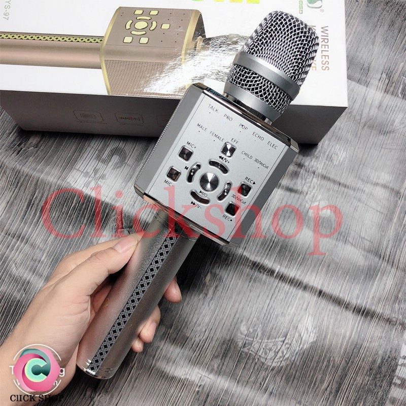 Mic YS97 Micro karaoke kiêm loa bluetooth YS97 phiên bản nâng cấp mic YS95 và mic YS92 Chính hãng có chế độ antu-tune