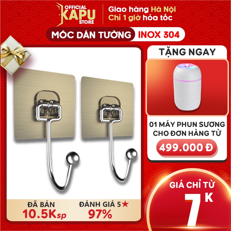 Móc dán tường INOX không gỉ loại cực tốt, móc dán nhà tắm chịu lực 20kg - KAPU