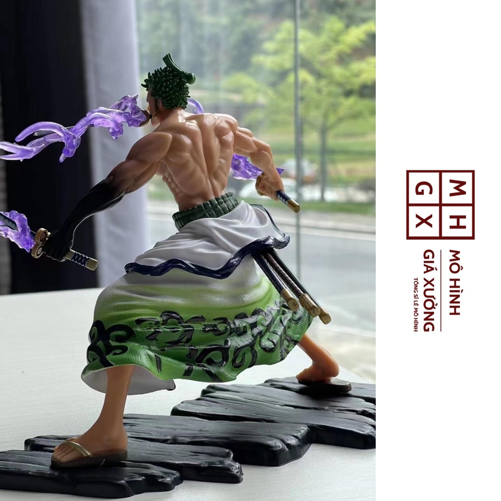 Mô hình One Piece Zoro chiến đấu có hiệu ứng kiếm cao 17cm , figure mô hình one piece giá xưởng