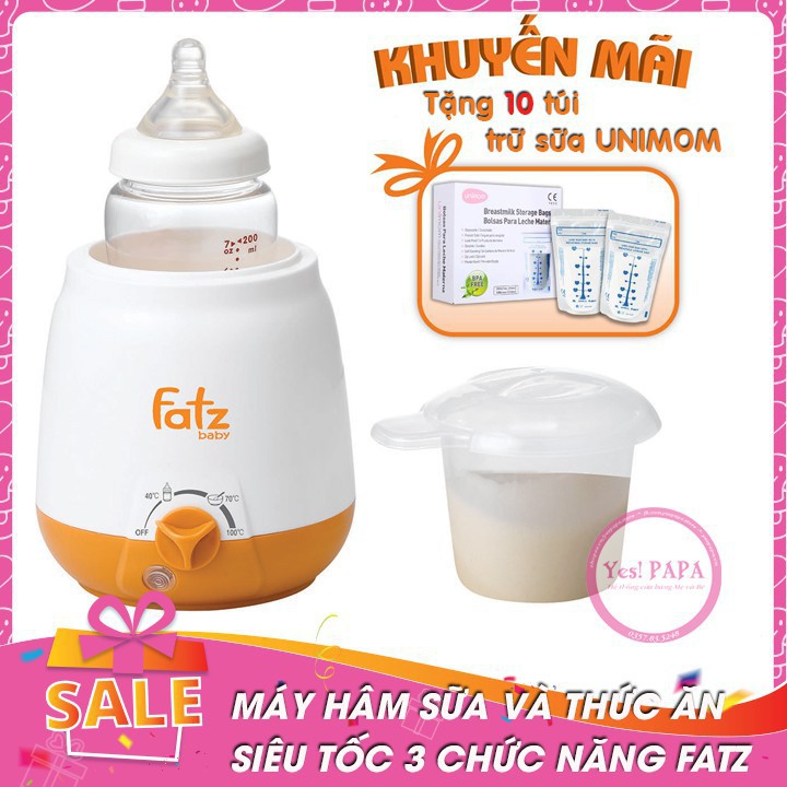 [TẶNG 10 TÚI TRỮ SỮA UNIMOM] Máy hâm sữa và thức ăn siêu tốc Fatz