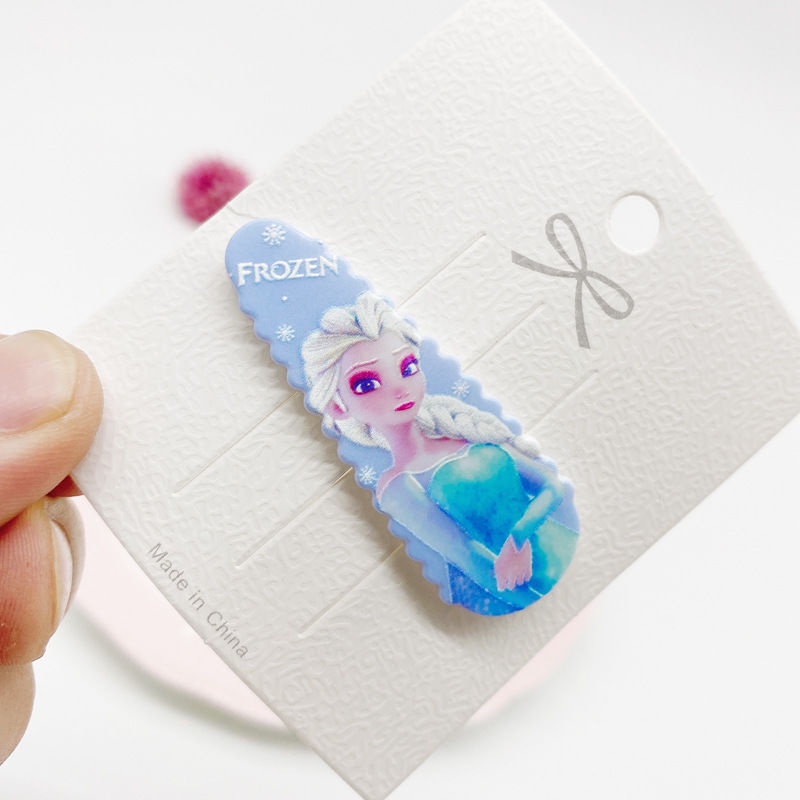 Kẹp Tóc Mái Bằng Vải Họa Tiết Công Chúa Frozen Dễ Thương Cho Bé Gái