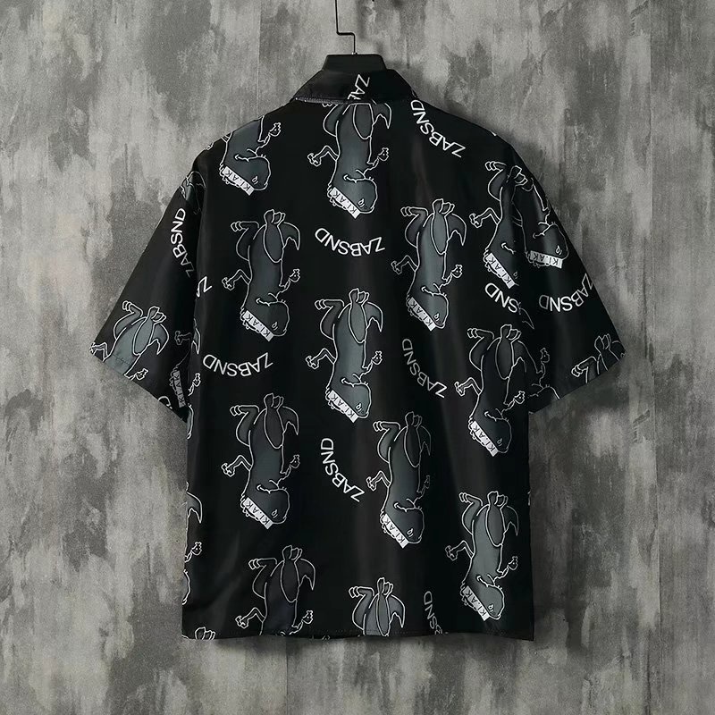 Áo Sơ Mi Tay Ngắn In Họa Tiết Khủng Long Thời Trang Hàn Quốc Chất Lượng Cao Dành Cho Nam 2022