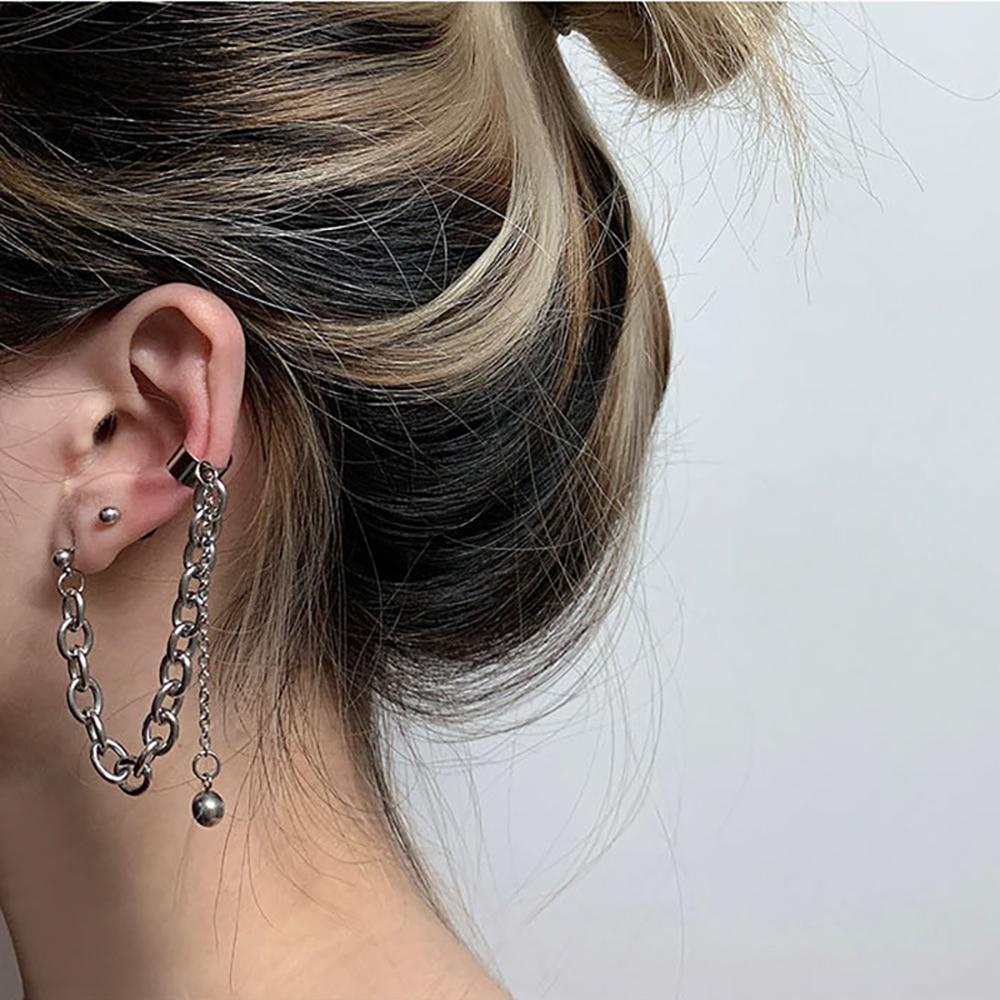 Khuyên Tai Dạng Xỏ Sụn Bằng Hợp Kim Phong Cách Hip Hop Hàn Quốc Cho Nữ
