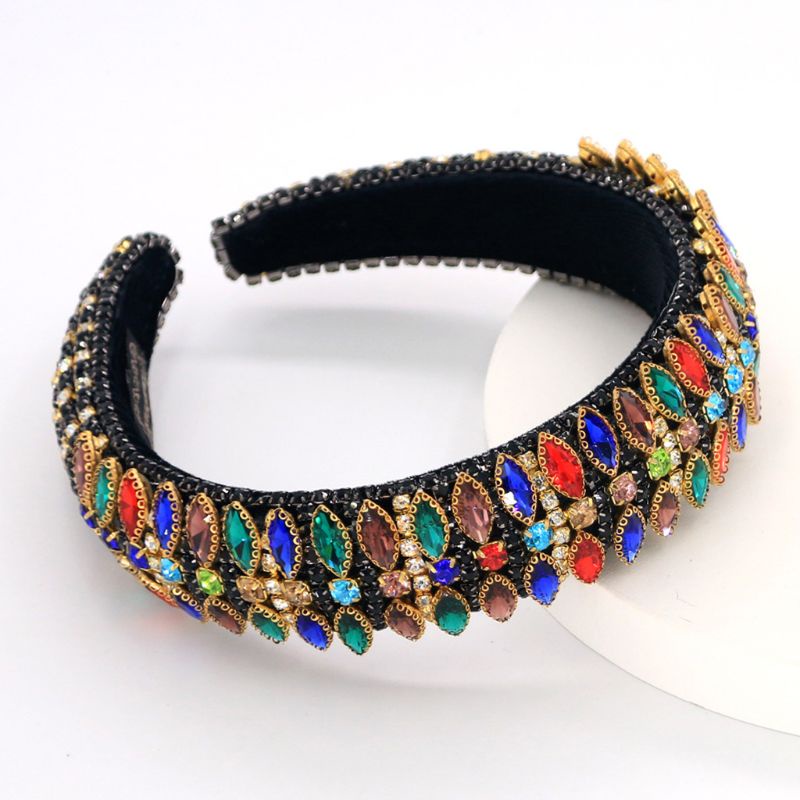 Băng Đô Đính Đá Nhiều Màu Sắc Phong Cách Baroque