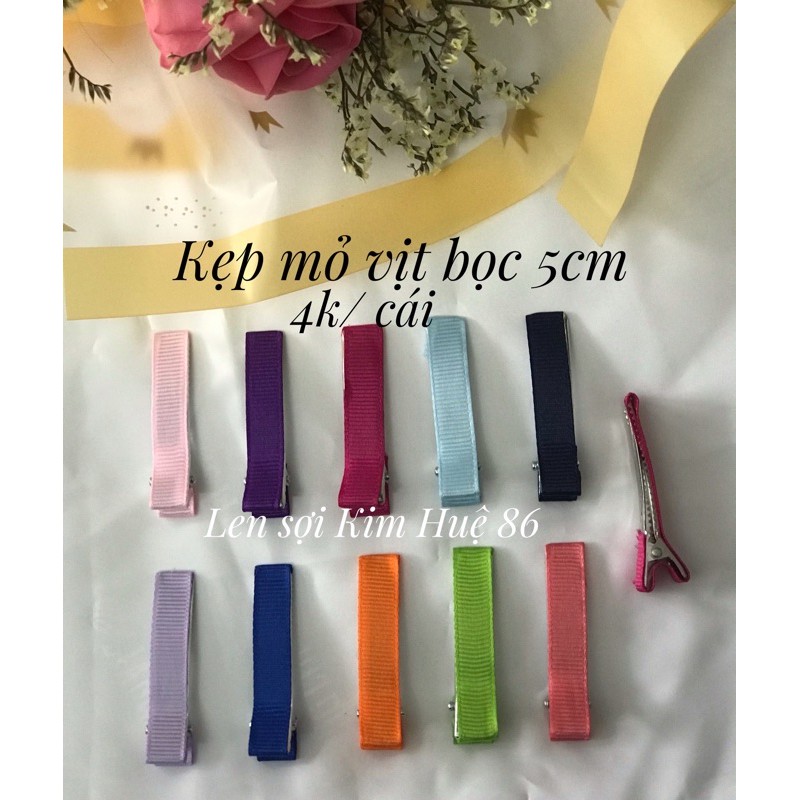 Kẹp mỏ vịt bọc 5cm ( giao màu ngẫu nhiên)