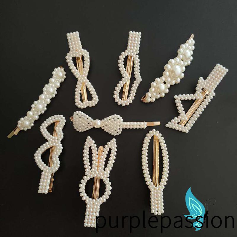 Kẹp Tóc Đính Ngọc Trai Nhân Tạo Phong Cách Công Chúa Ngọt Ngào Lãng Mạn Cho Bé Gái