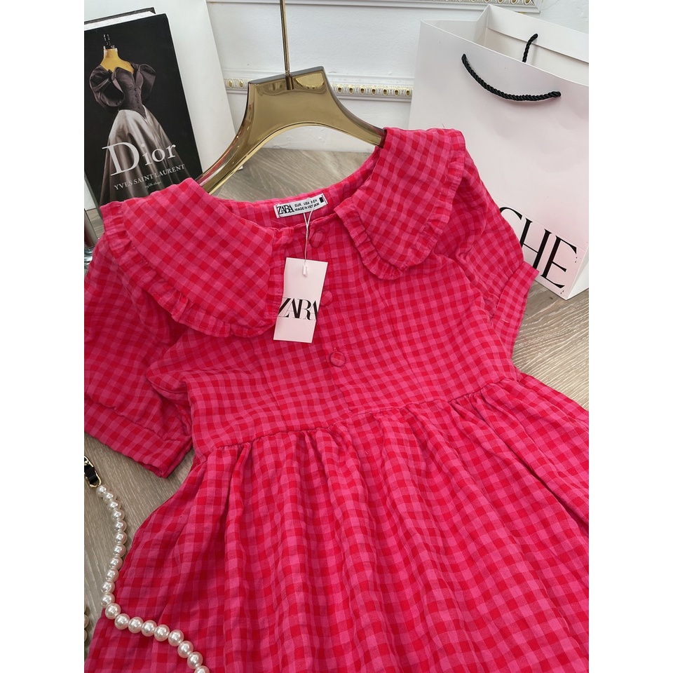 [ 𝐅𝐑𝐄𝐄 𝐒𝐇𝐈𝐏 ]   VÁY XỐP KẺ BÈO CÚC BỌC ĐEN DÁNG XÒE