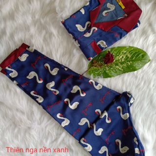 Đồ bộ mặc nhà pijama lụa satin cao cấp