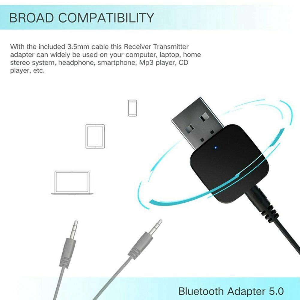 Bộ Thu Phát Bluetooth V5.0 Không Dây 2 Trong 1 Aux A2Dp Audio 3.5mm Ad P1D2