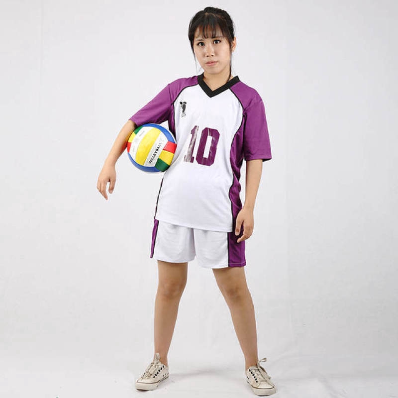 2pc / 1 Bộ Haikyuu!! Bộ Đồng Phục Học Sinh Gồm Áo Thun Tay Ngắn + Quần Thể Thao Trẻ Trung Năng Động