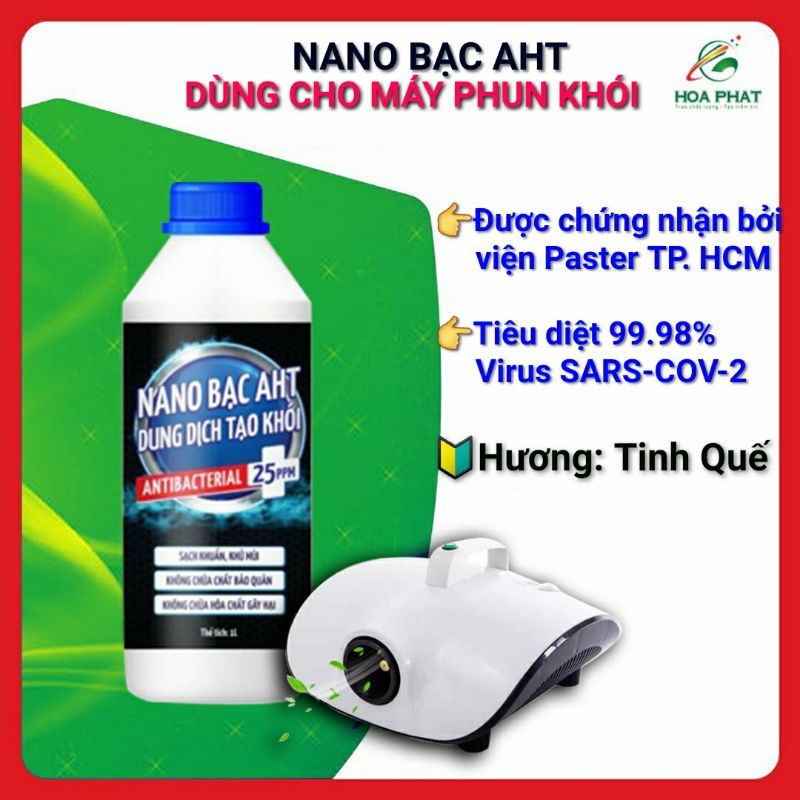 Nano bạc tạo khói diệt khuẩn khử mùi AHT 1 Lít [ Hàng chính hãng ]- Hương Tinh Quế