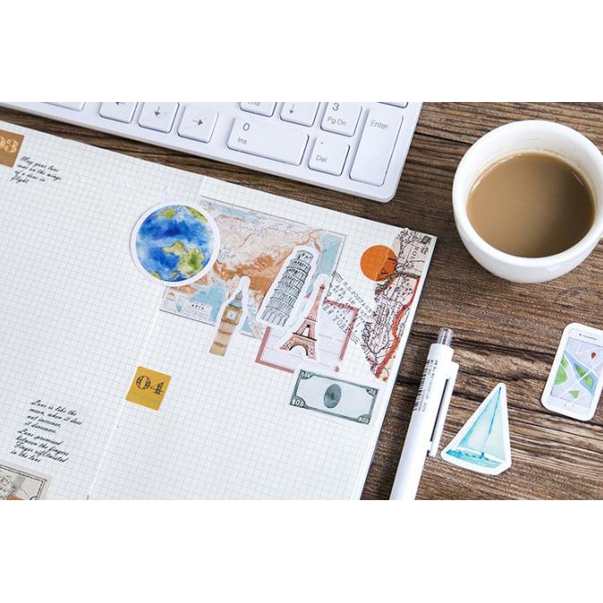 Bộ 46 Sticker Du Lịch Thế Giới dán trang trí E41