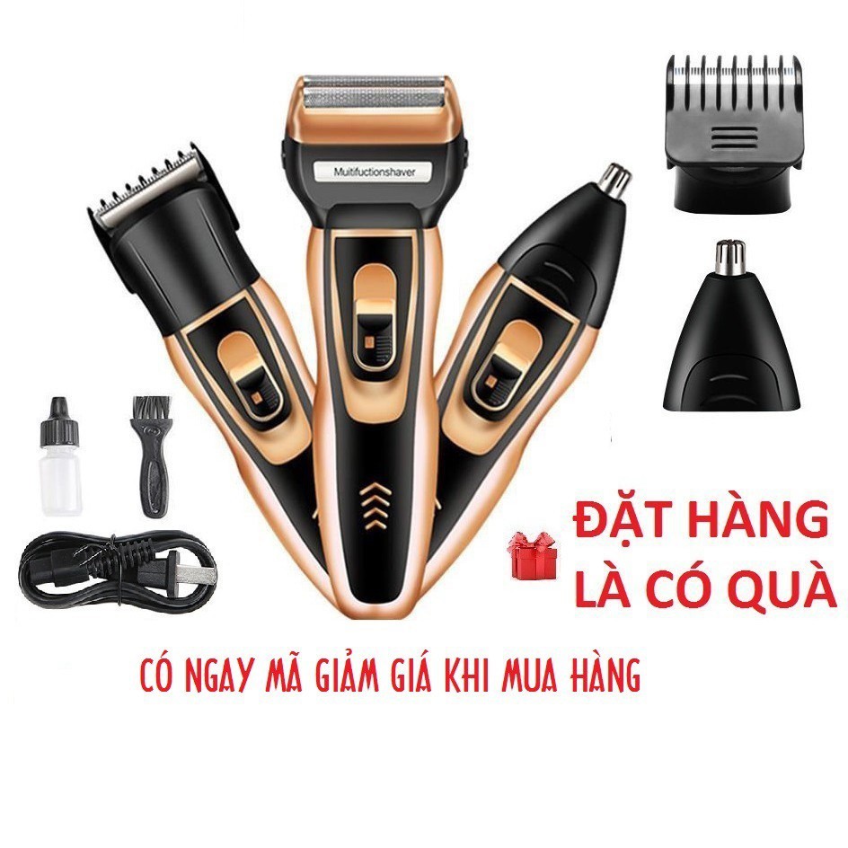 Máy Cạo Râu Đa Năng, Máy 3 in 1 Cạo Râu ,Cắt Tóc,Tỉa Lông Mũi Chính Hãng không đau rát