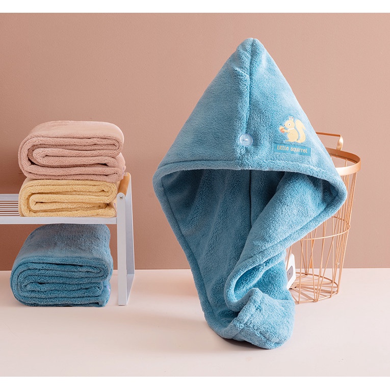 Khăn Ủ Tóc Đa Năng, Khăn Quấn Tóc Gội Đầu Vải Cotton Mềm Mại Thấm Hút Tốt