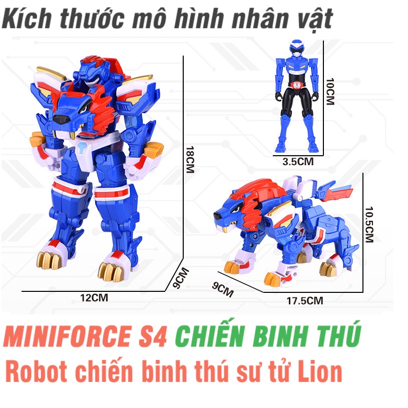 Chiến binh thú đồ chơi trẻ em mô hình siêu nhân Volt và sư tử Lion biệt đội siêu nhân nhí mùa 4