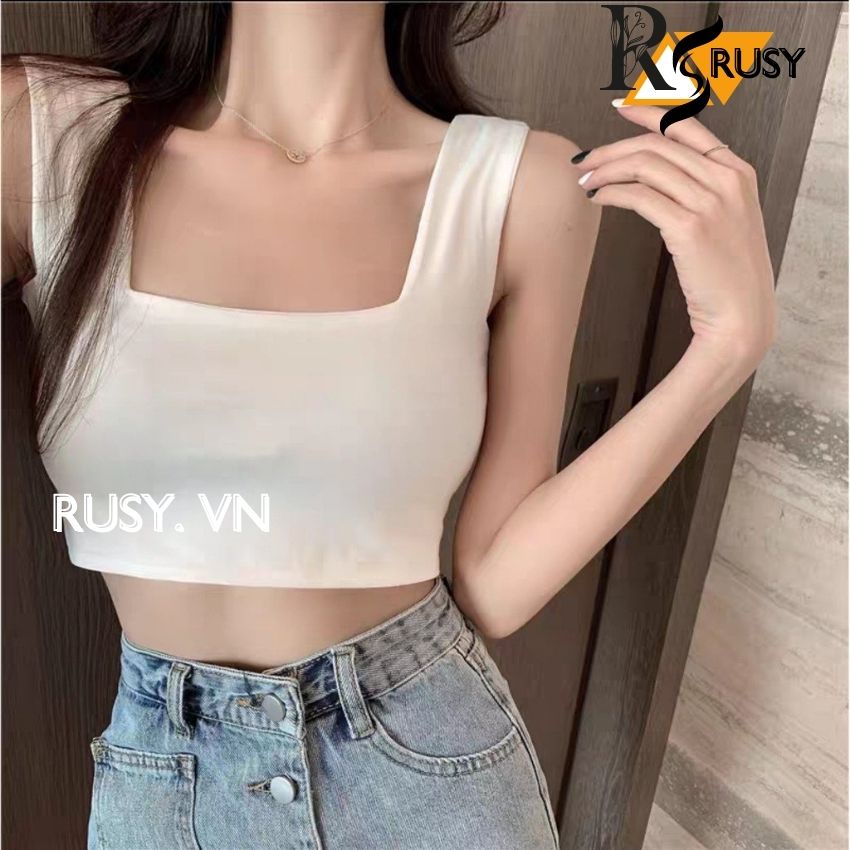 Áo Kiểu Croptop Thiết Kế Basic Dễ Phối Đồ Kiểu Dây Áo Bảng To Chất Borip gân Co giãn Style Sexy Cá Tính
