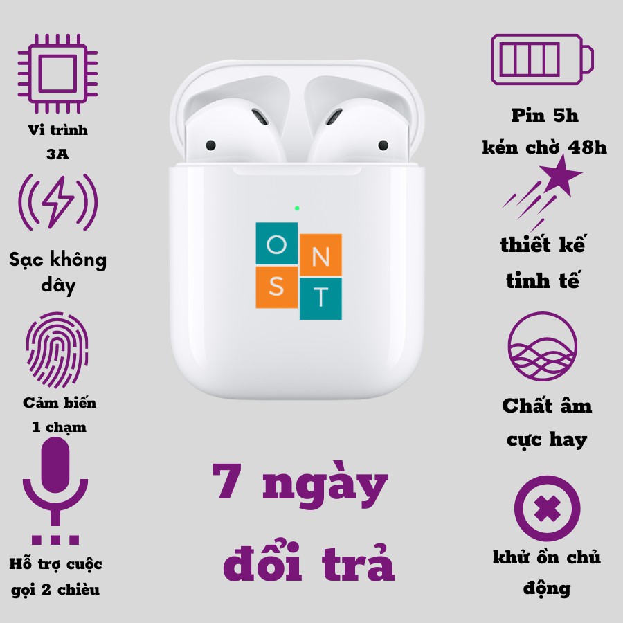 [MUA 1 ĐƯỢC 3] Tai nghe không dây Bluetooth 5.0 Aipods.2-1562M [Pin 4.5h - BH 3 tháng]