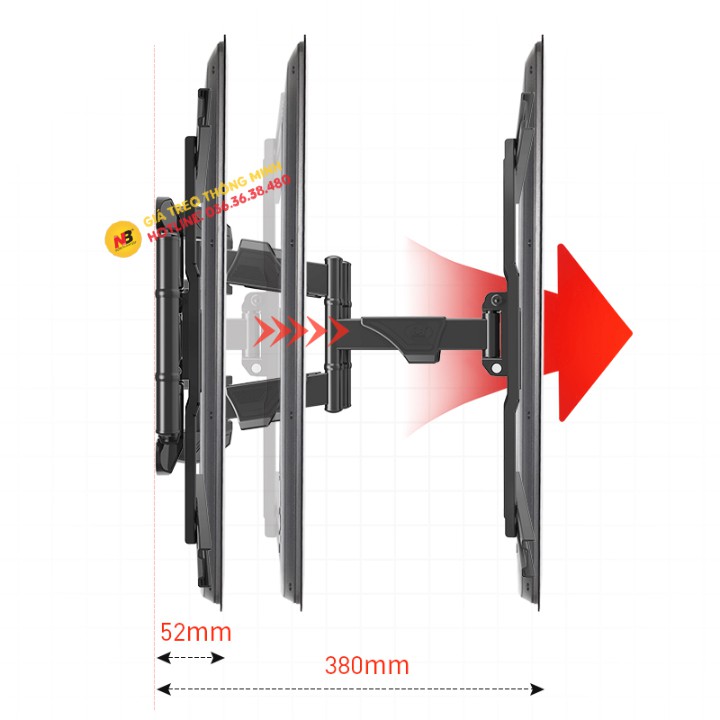 [Mã ELMS05 giảm 5% đơn 300k]Giá Treo Tivi 6 Cánh Tay Chịu Lực NB P6 45 - 75 Inch - Hàng Chính Hãng NorthBayou