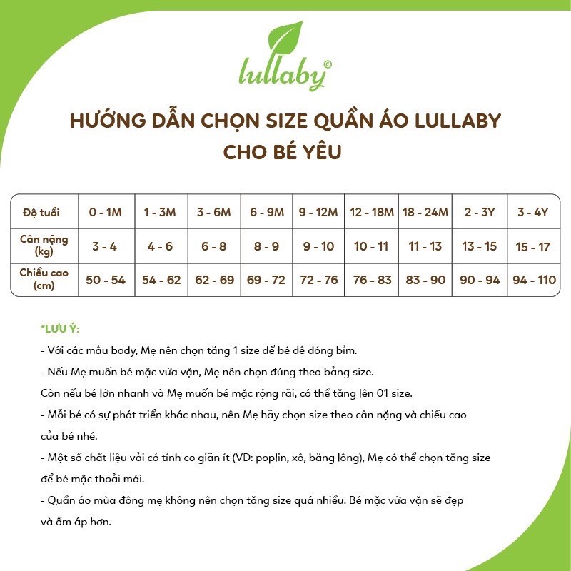 Bộ QA Lullaby Cài Vai Dài Tay Vải Petit Cho Bé Trai/Gái  [NH666P]