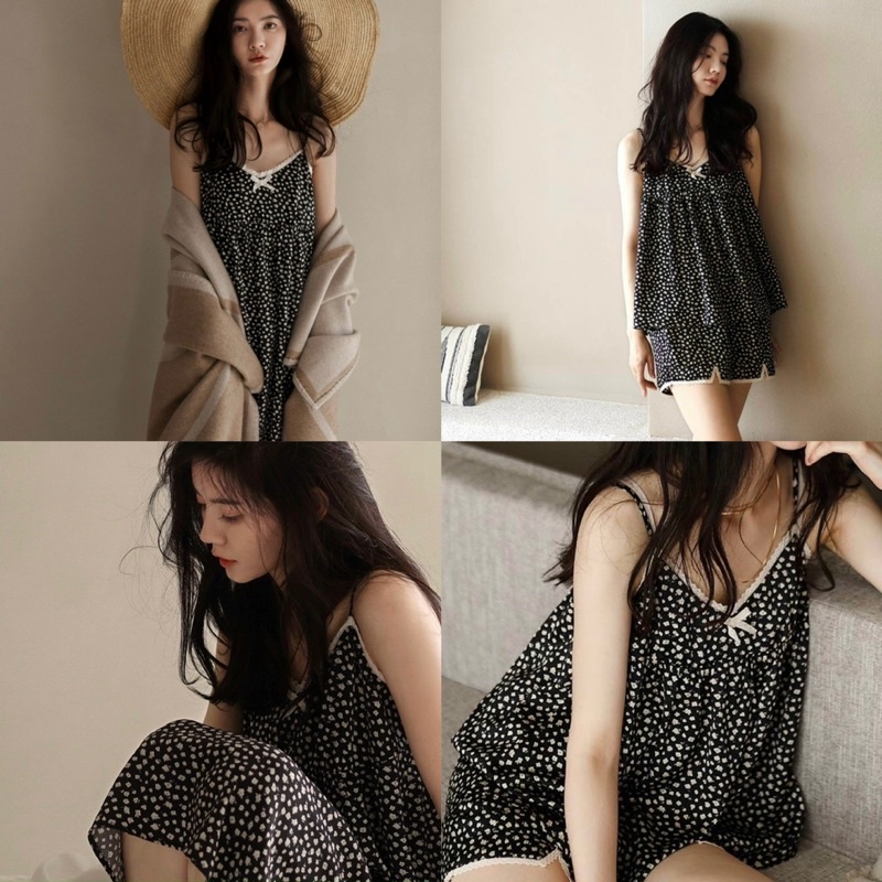 BỘ MẶC NHÀ HOẠ TIẾT NHÍ TRẮNG ĐEN QUẢNG CHÂU