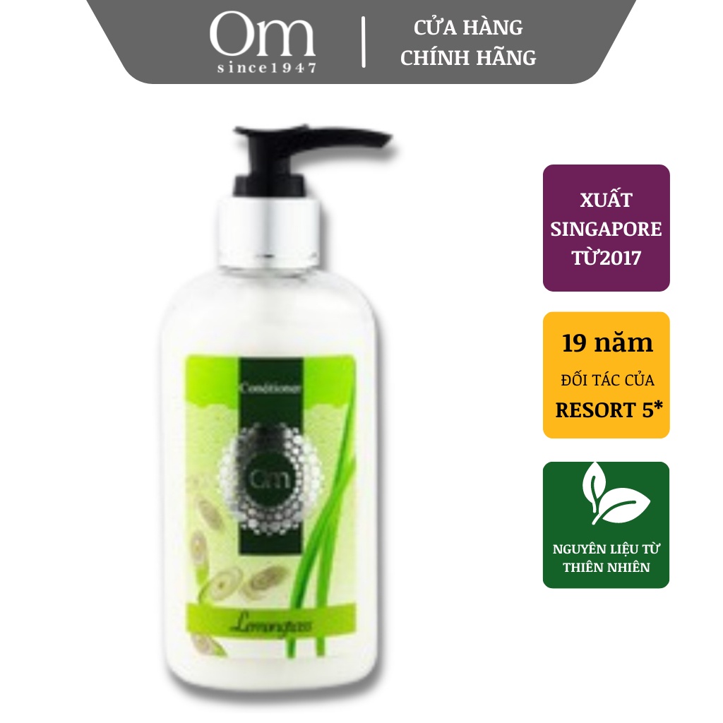 Dầu xả phục hồi ngừa rụng và kích thích mọc tóc Tinh dầu Sả Chanh Lemongrass 250ml - Om Fountain