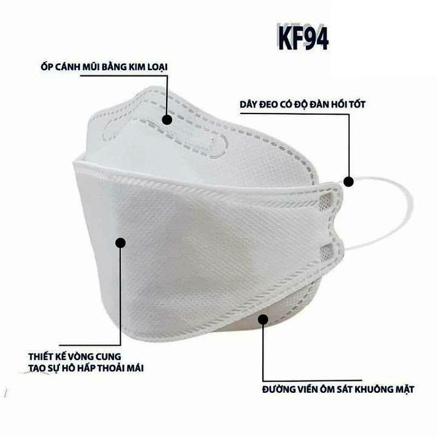 Combo 5 túi 50 cái Khẩu trang KF94 Hàn Quốc, khẩu trang 4D mask 4 lớp kháng khuẩn kháng bụi mịn, nhiều màu nhiều hãng