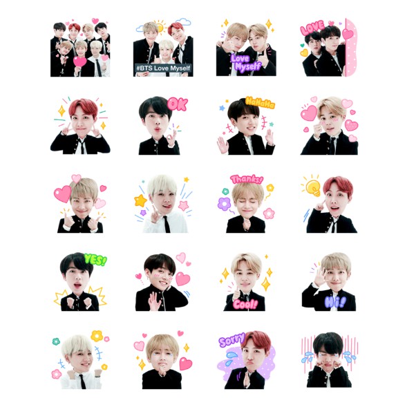 Bộ 40 sticker BTS Love Yourself - LLD014 (Ảnh shop tự chụp)