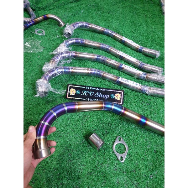 cổ pô titan Exciter 135 ( 5 số ) gắn pô zin, họng 32mm