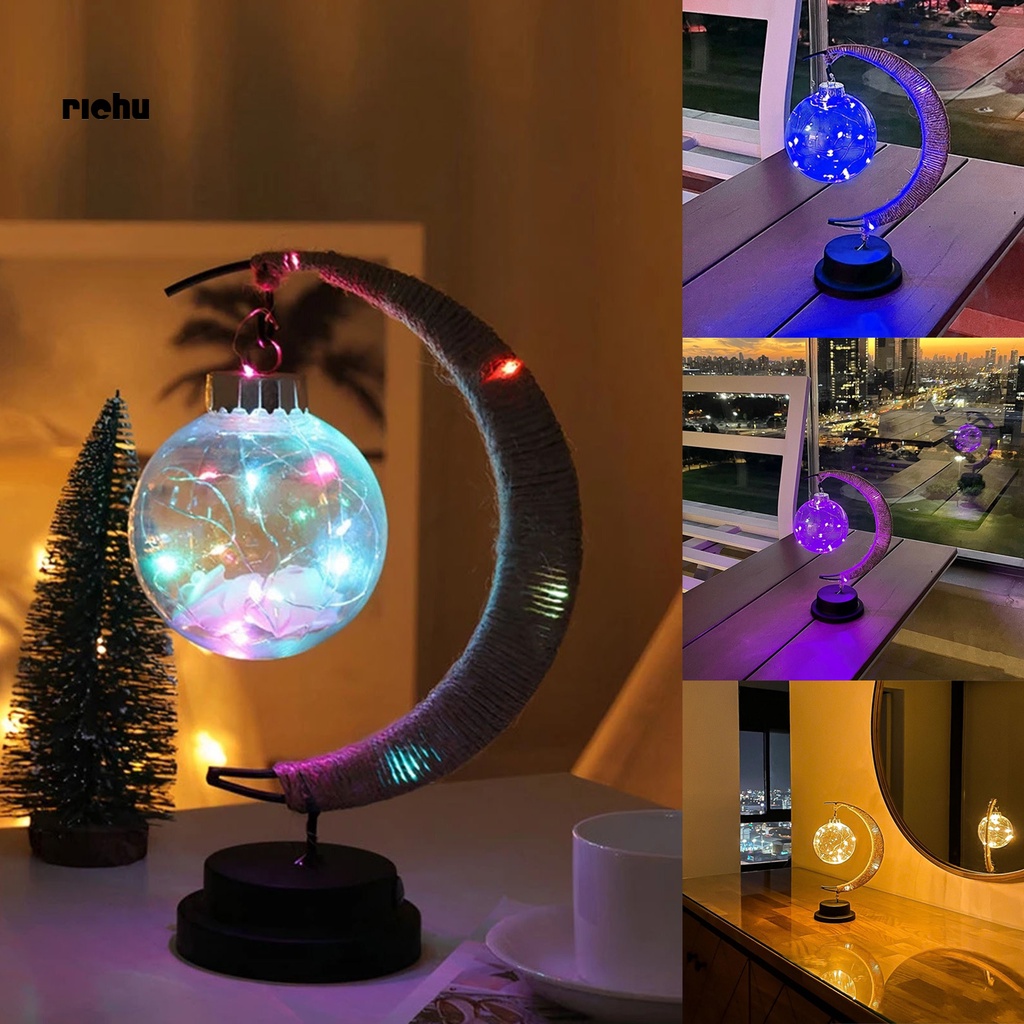Richu* Braided Night Light Moon LED Night Lamp Decorative for Home