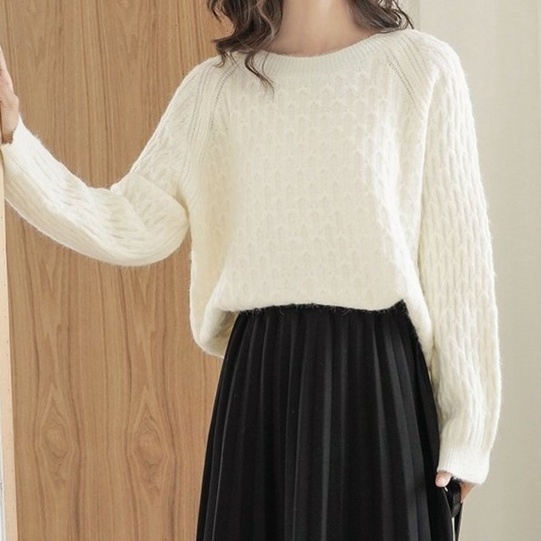 Áo len ZHELIHANGFEI dài tay dáng rộng phong cách học đường thời trang dành cho nữ