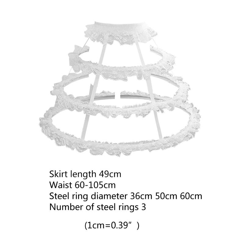 Lồng Nuôi Thú Cưng 3 Vòng Bằng Thép Phối Ren Và Diềm Xếp Nếp Phong Cách Lolita