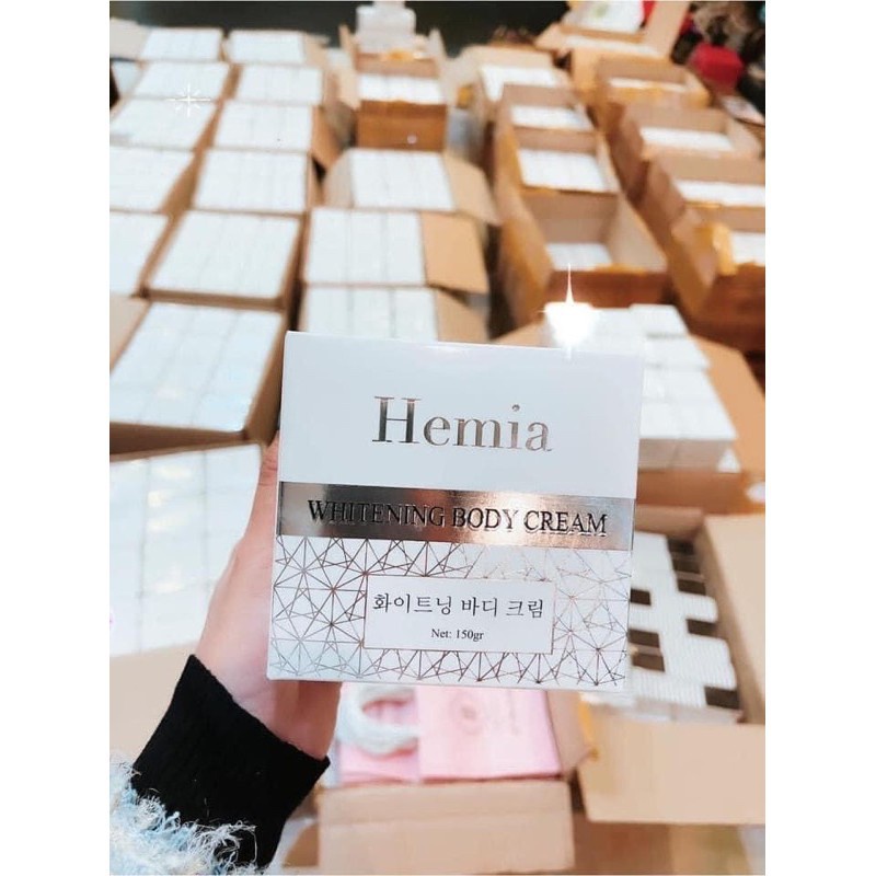 Kem body thạch tuyết Hemia, Kem dưỡng trắng da body cấp ẩm chống nắng make up body mềm mịn hiệu quả