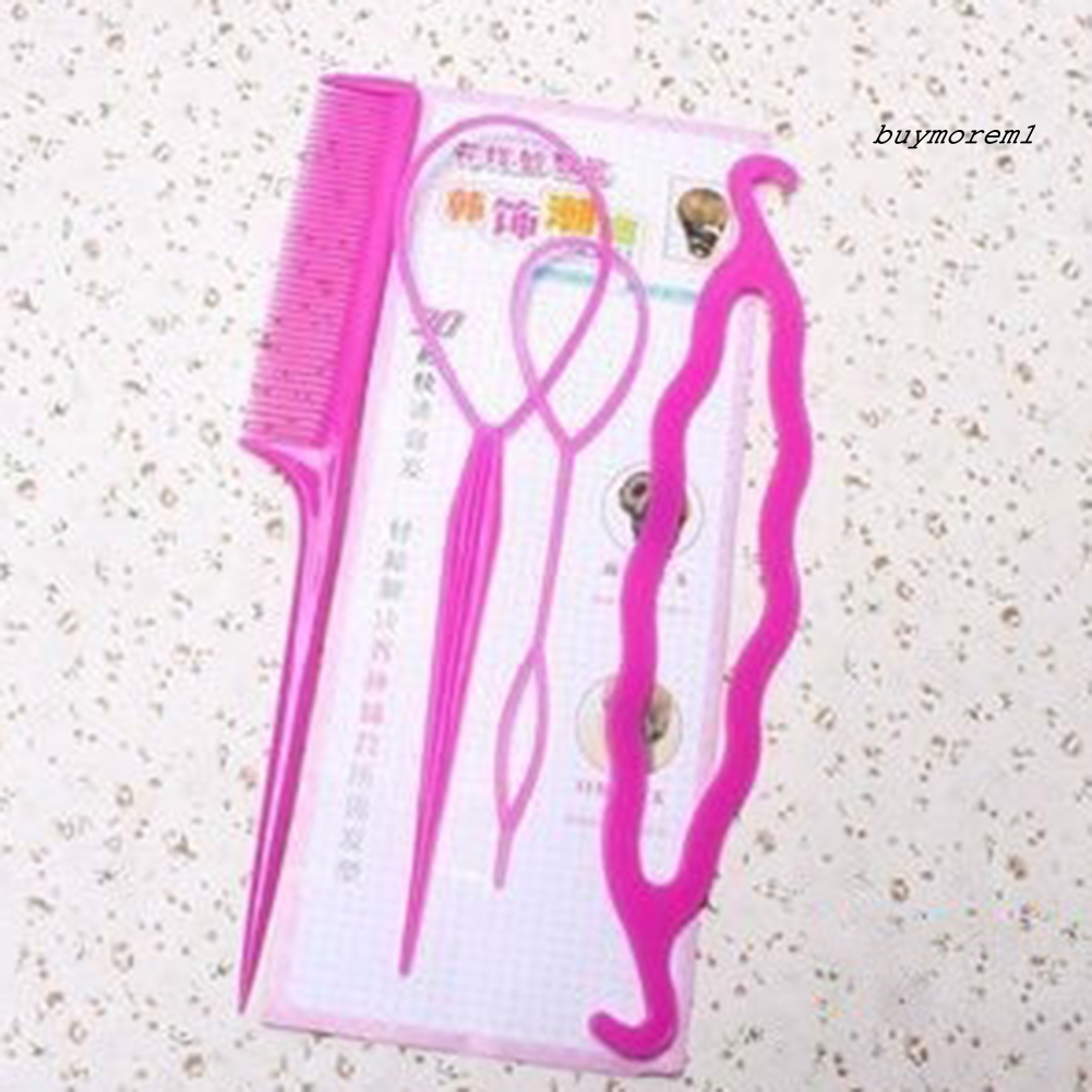 Bộ 4 Dụng Cụ Tạo Kiểu Tóc Búi Hình Bánh Donut DIY Dành Cho Nữ