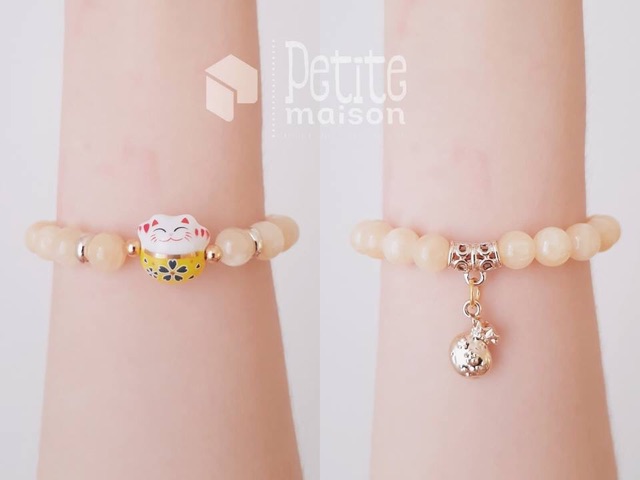 Vòng Tay Mèo Gốm Thần Tài Mic Charm May Mắn