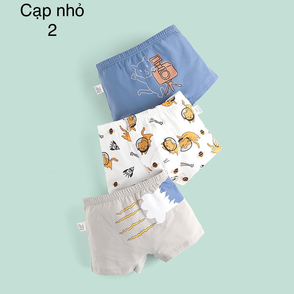 Set 3 sịp đùi cạp nhỏ nhiều mẫu BT size 100 - 150 - Bảng màu 1