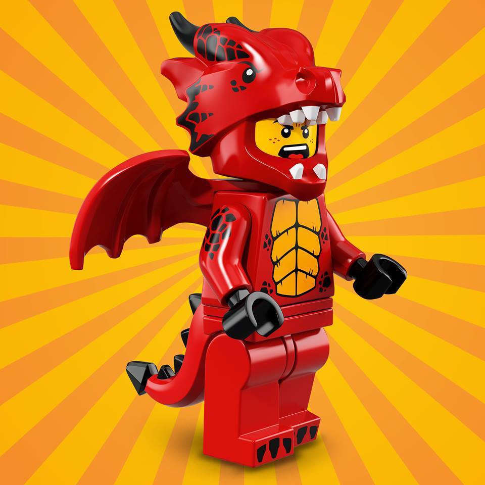 Nhân vật LEGO Minifigures Series 18 71021 Dragon Suit Guy - Chú bé mặc Cosplay Rồng Đỏ NEWSEAL