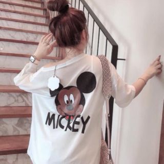 Áo thun tay lỡ mickey form rộng