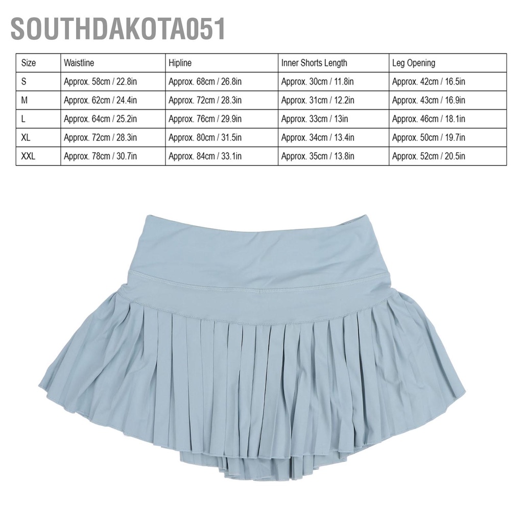 Southdakota051 Váy xếp ly thoáng khí co giãn thời trang Quần short thể thao có túi cho cô gái Phụ nữ