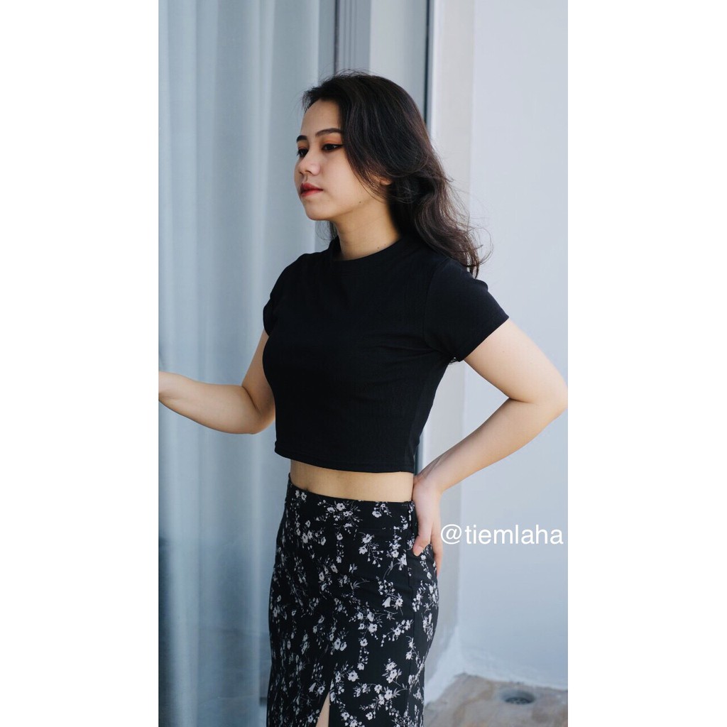 AÓ CROPTOP ÔM TAY NGẮN BASIC XINH XẮN 5 MÀU