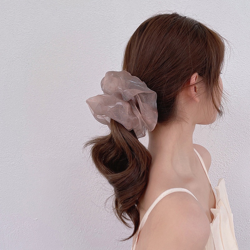 Dây Buộc Tóc Cao Su Co Giãn Đính Đá Hình Hoa Thời Trang Hàn Quốc