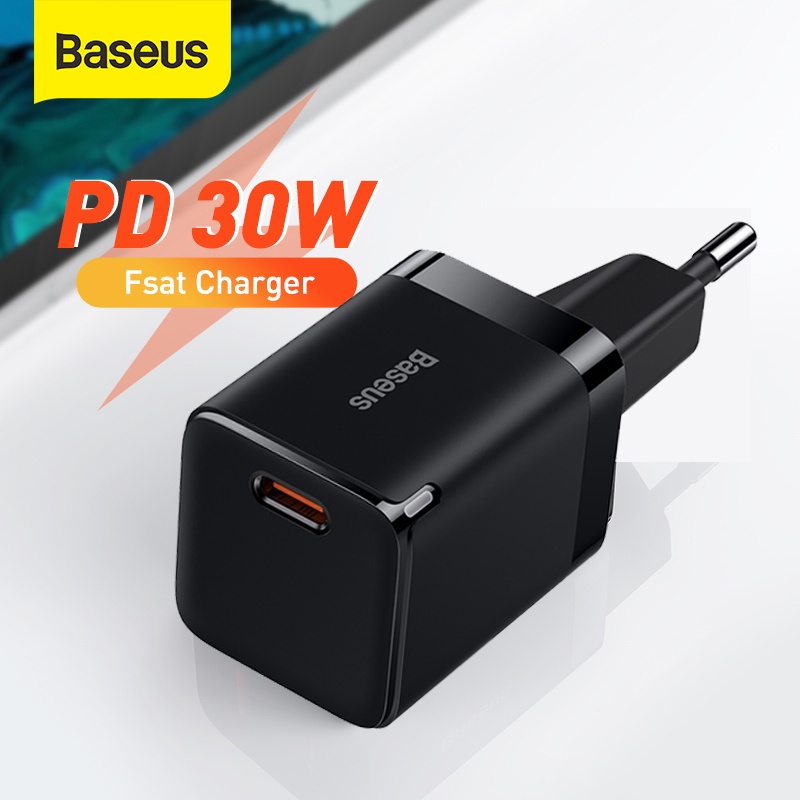 Cốc Sạc Nhanh Baseus Gan3 PD 30W USB Type C 1 Cổng 3.0 Cho iPhone 13