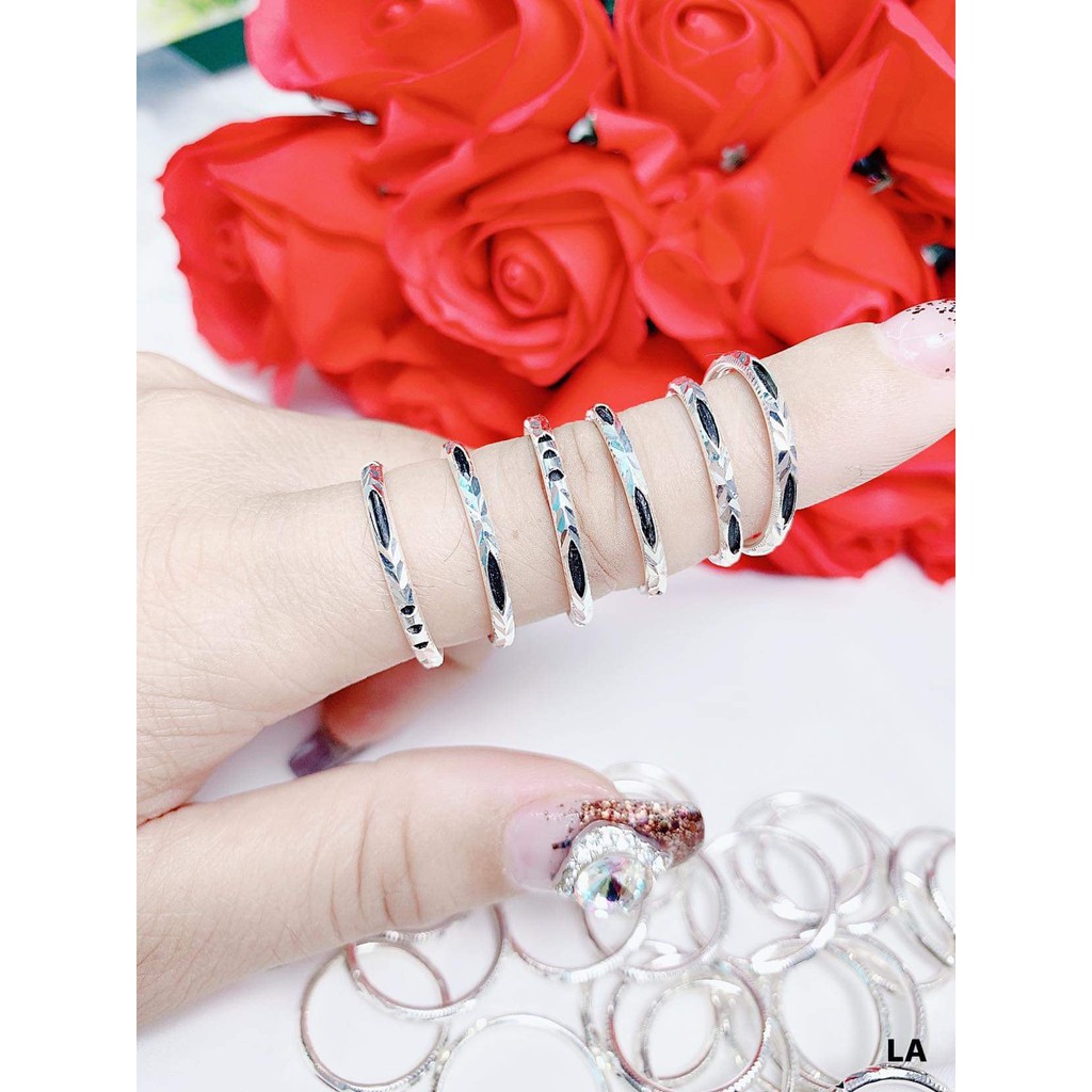 Nhẫn bạc lông voi, nhẫn lông đuôi voi nhân tạo may mắn cho cặp đôi