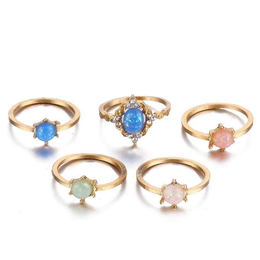 Set 5 Nhẫn Đeo Khớp Ngón Tay Phong Cách Vintage Cho Nữ