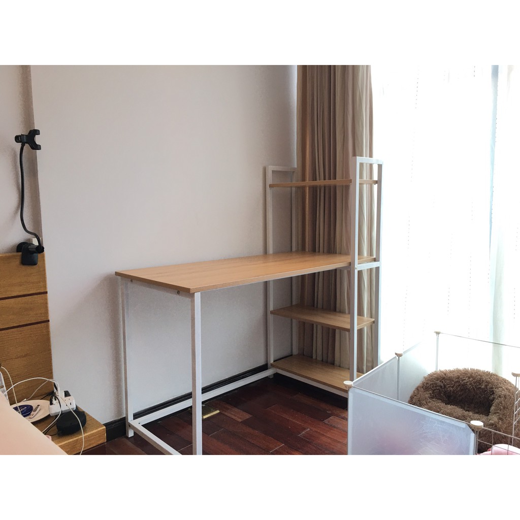 Bàn Máy Tính Liền Kệ Sách ️🎖️ Cao Cấp ️🎖️ bàn làm việc có khung sắt phủ Melamin chống thấm (kèm ảnh thật) | BigBuy360 - bigbuy360.vn