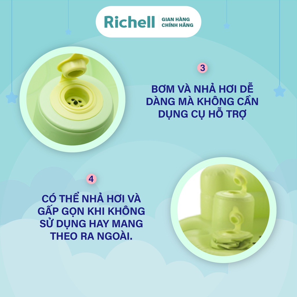 Ghế hơi tập ngồi Richell Nhật Bản không cần dụng cụ bơm | Baby