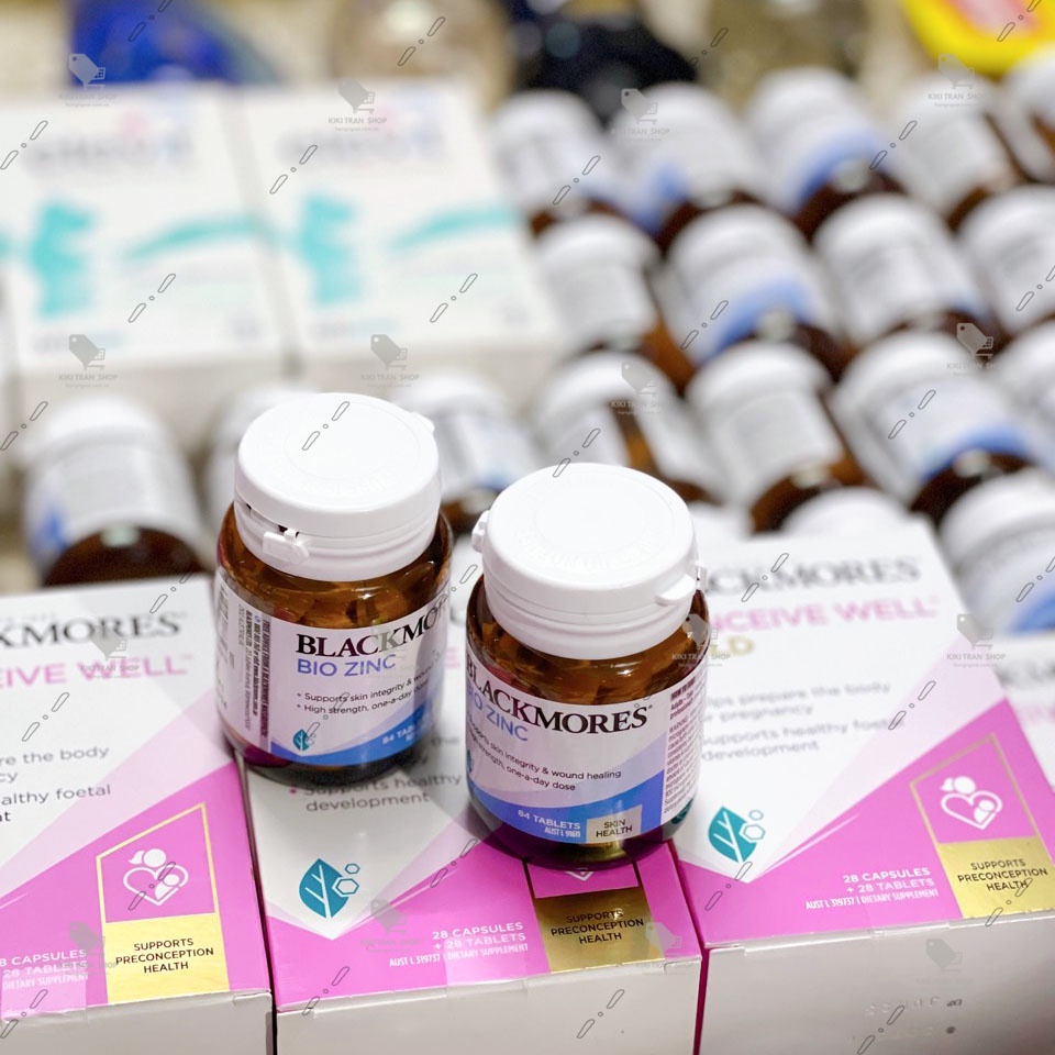 Viên uống bổ sung kẽm khỏe da, giảm mụn Blackmores Bio Zinc hộp 84 viên, hàng nội địa Úc hàm lượng kẽm 125mg nguyên chất