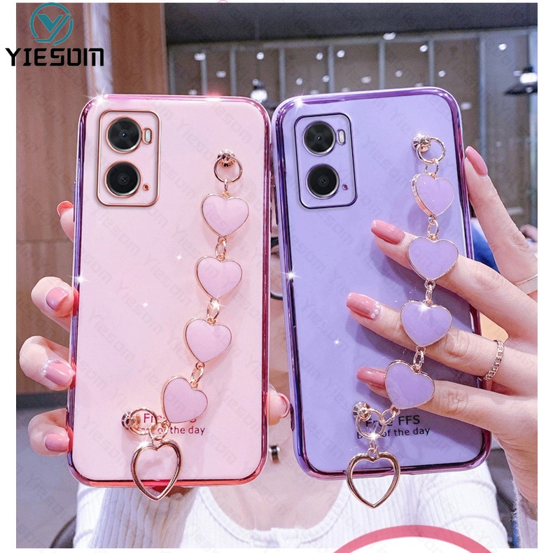 Ốp Điện Thoại Có Dây Đeo Tay Sang Trọng Cho OPPO A16 A16K A15 A15S A76 A94 A74 A54 A55 A93 A73 4G A53 A33 2020